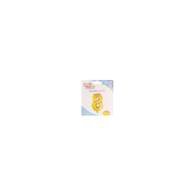 Ballon Couleur Or Chiffre 8 36cm