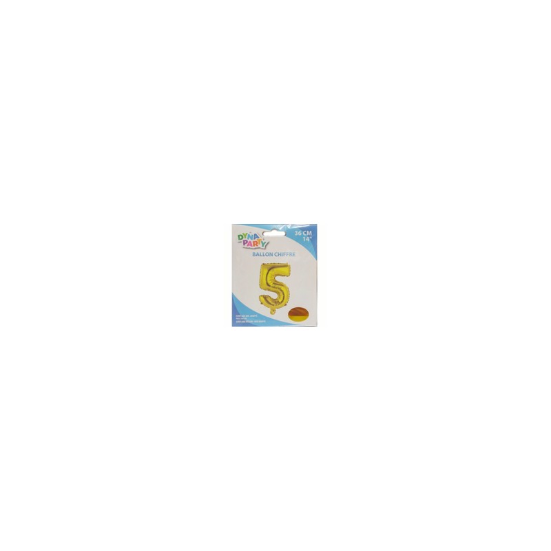 Ballon Couleur Or Chiffre 5 36cm