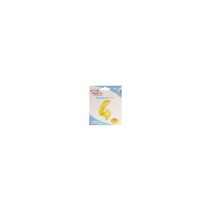 Ballon Couleur Or Chiffre 4 36cm