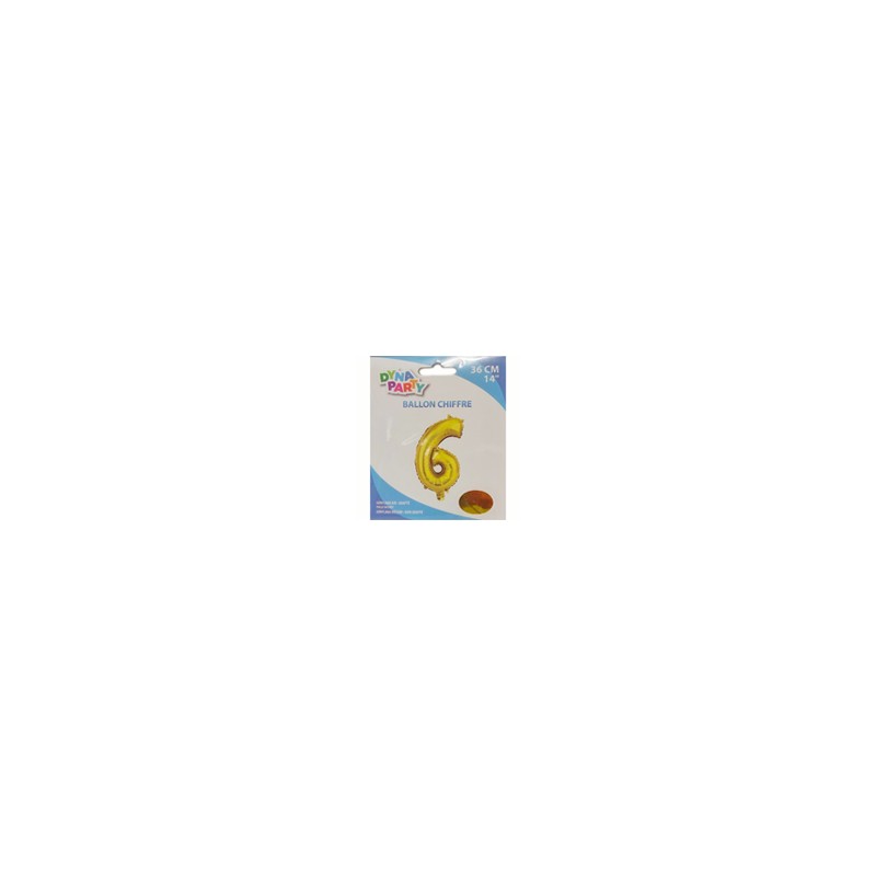 Ballon Couleur Or Chiffre 6 36cm