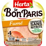 Le bon paris Jambon cuit fumé sans nitrite x4 140g