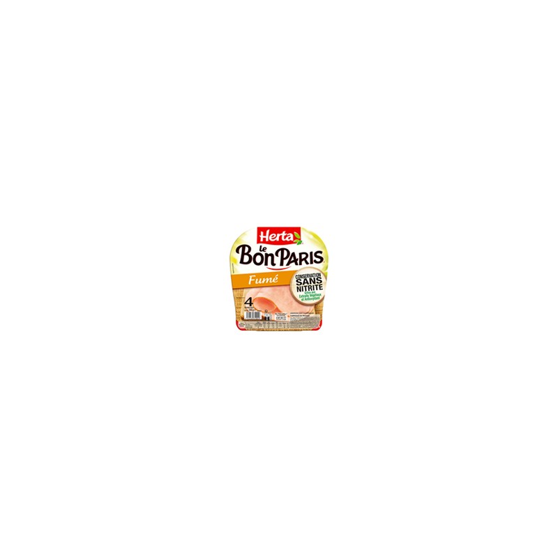 Le bon paris Jambon cuit fumé sans nitrite x4 140g
