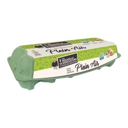 Oeufs frais de poules plein air bleu blanc coeur x12