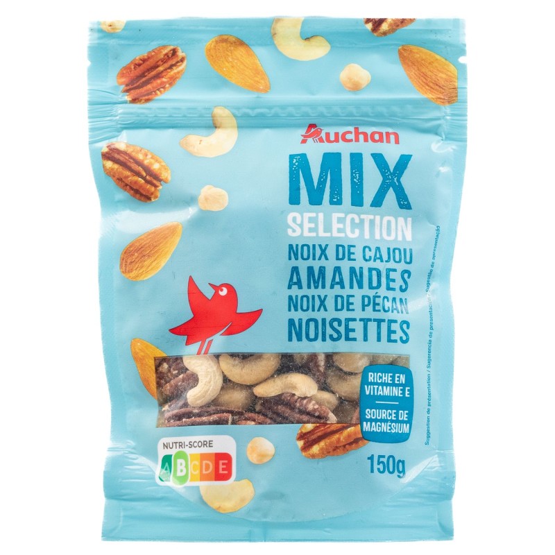 Mélange selection noix de cajou amandes noix de pécan noisettes 150g