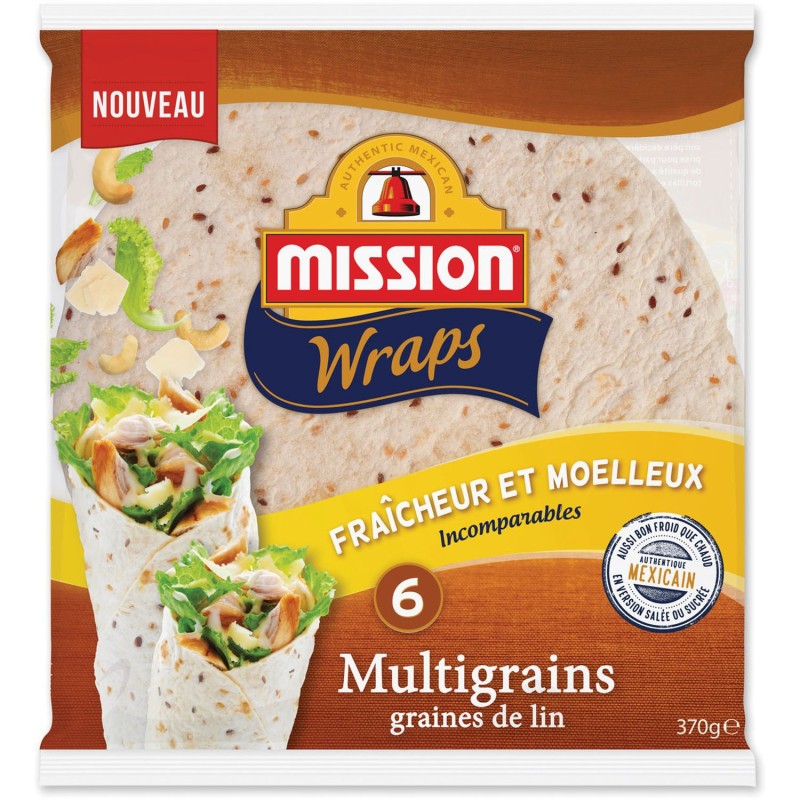 Wraps multigrains aux graines de lin x6 370g