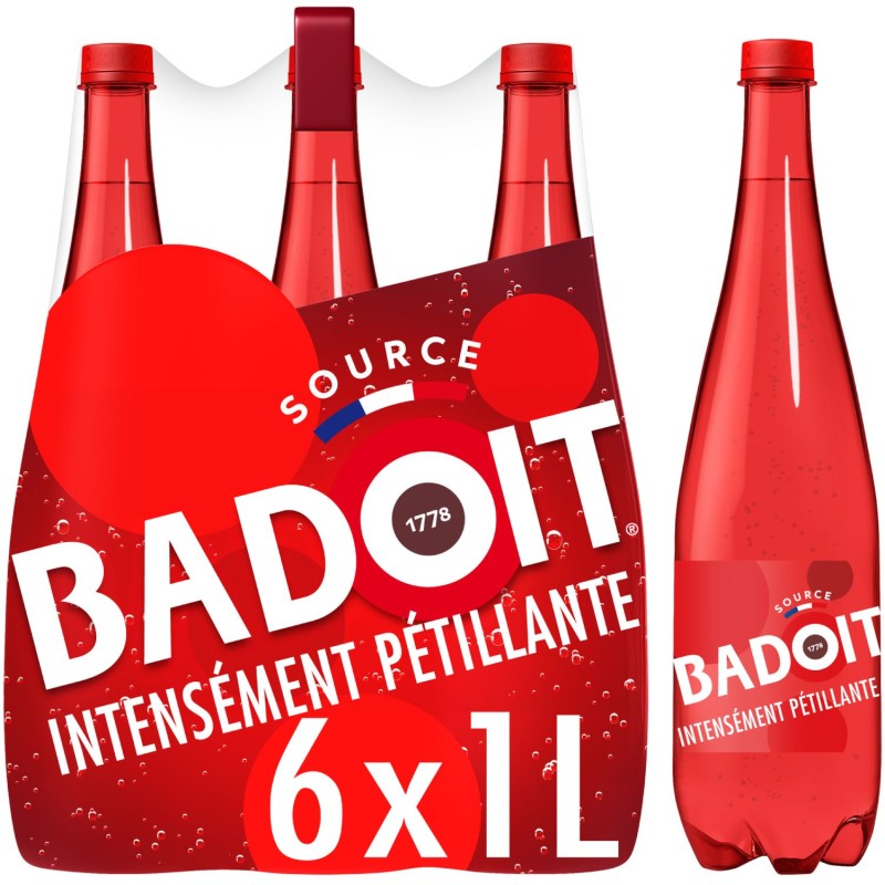 Rouge Eau minérale naturelle gazeuse intensément pétillante 6x1l