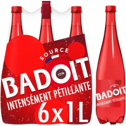 Rouge Eau minérale naturelle gazeuse intensément pétillante 6x1l