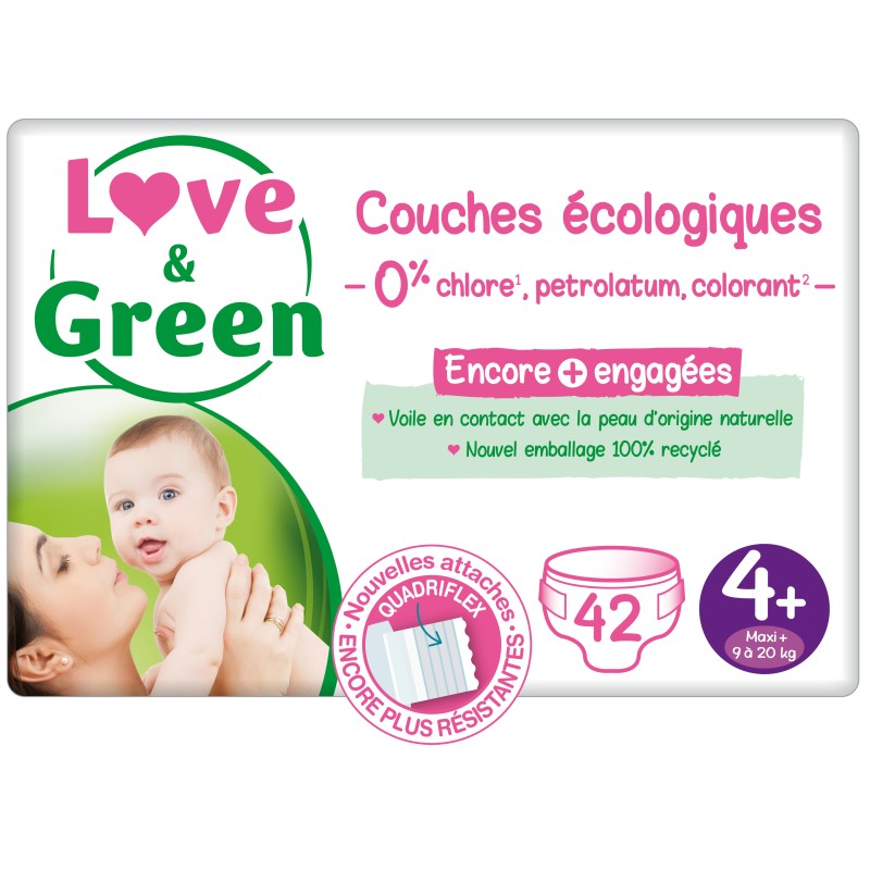 Couches hypoallergéniques taille 4+ 9-20kg x42