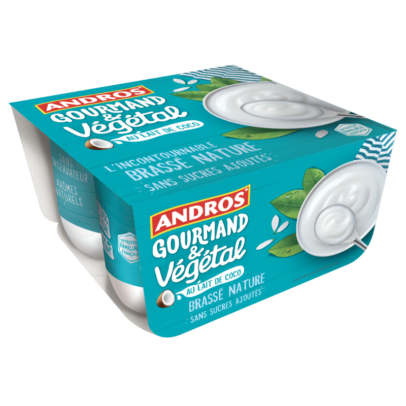 Gourmand et végétal Dessert brassé au lait de coco nature x4 400g