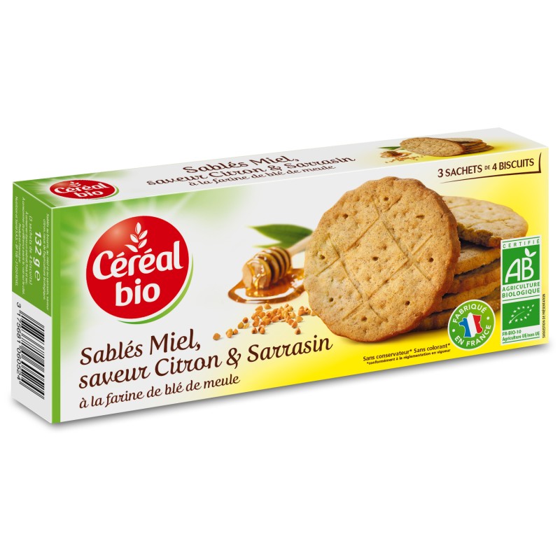 Sablés Miel Saveur Citron et Sarrasin 132g