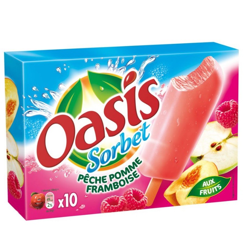 Sorbet Pêche Pomme Framboise x10 400g