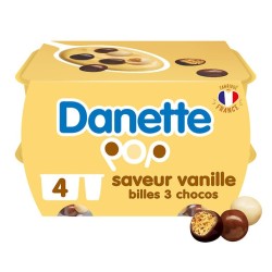 Pop Crème dessert vanille et billes 3 chocos 4x117g
