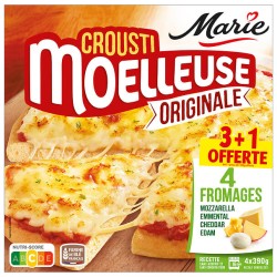 Pizza crousti moelleuse originale 4 fromages 4x390g dont 1 offerte