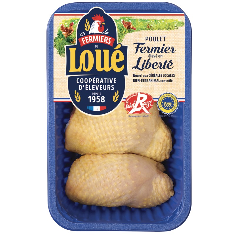 Haut de cuisse de poulet jaune fermier label rouge  x3 430g