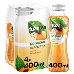 Thé noir pêche fleur de sureau sans sucre 4x40cl