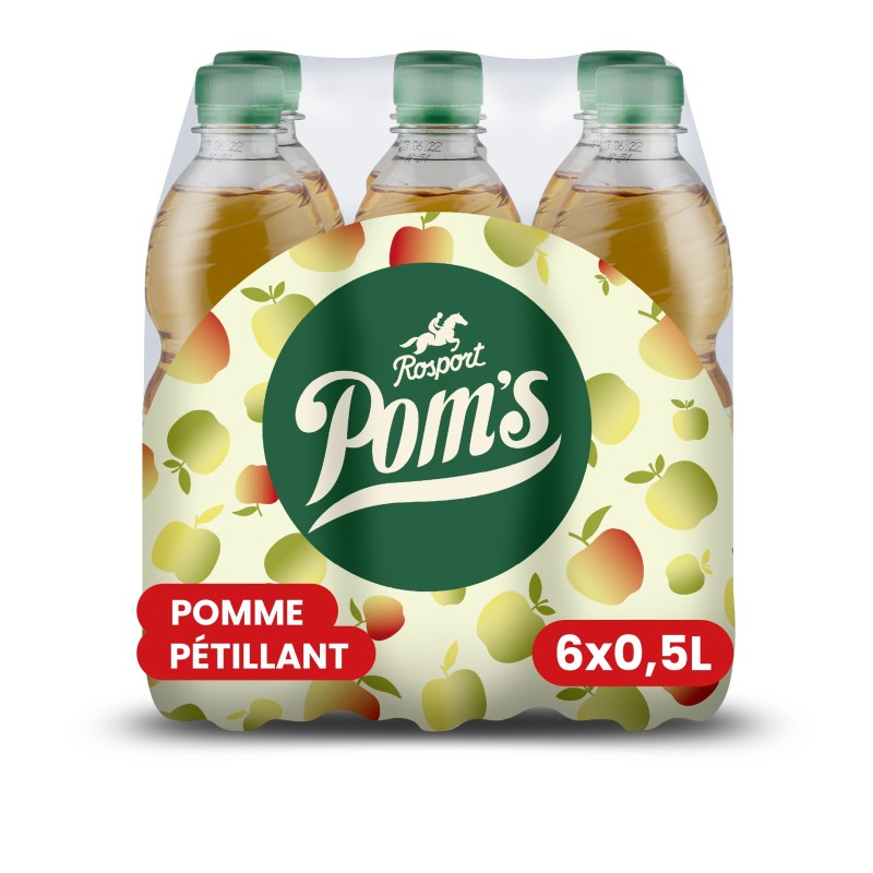 Eau pétillante pom's aromatisée pomme 6x50cl
