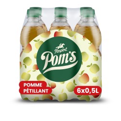 Eau pétillante pom's aromatisée pomme 6x50cl