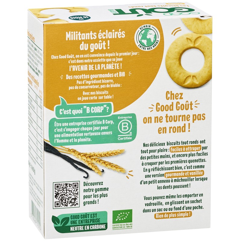 Bio Biscuits tout ronds vanille dès 10 mois 80g