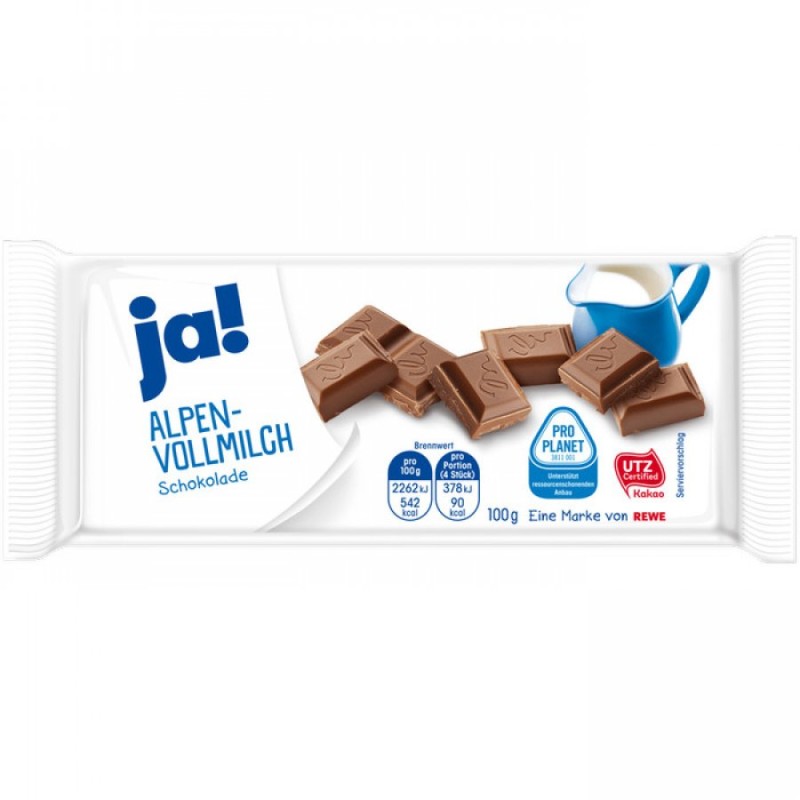 Tablette de Chocolat au Lait Entier Alpin 100g