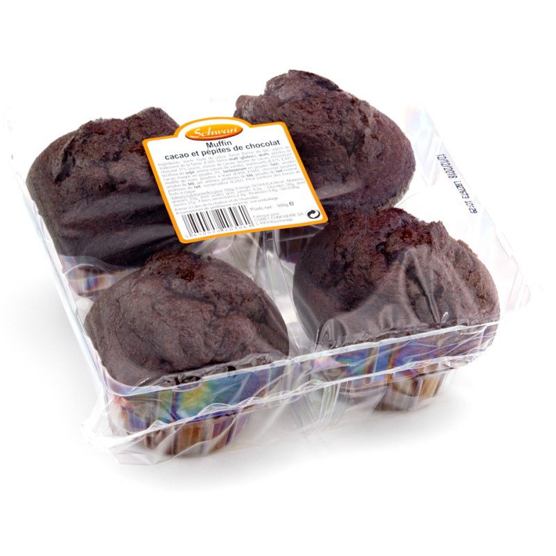Muffin au Chocolat avec Pépites de Chocolat x4 300g
