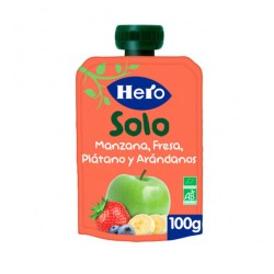 Bio Solo Gourde Pomme Banane Fraise Myrtilles 100g