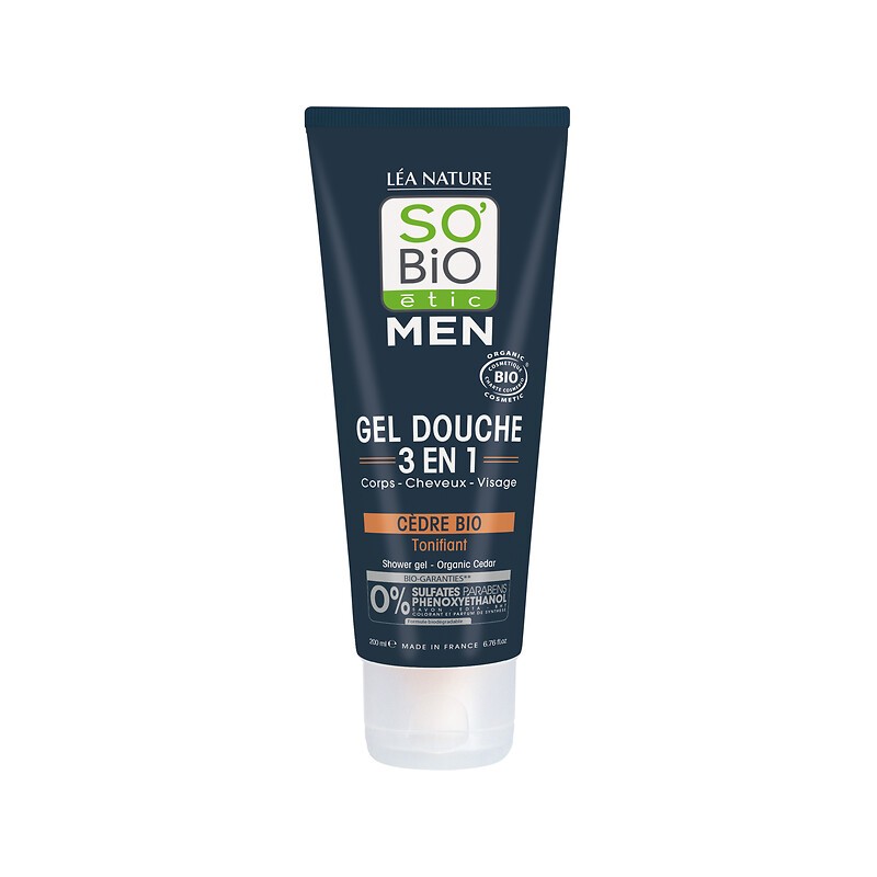 Gel Douche Tonifiant 3en1 au Cèdre Bio 200ml