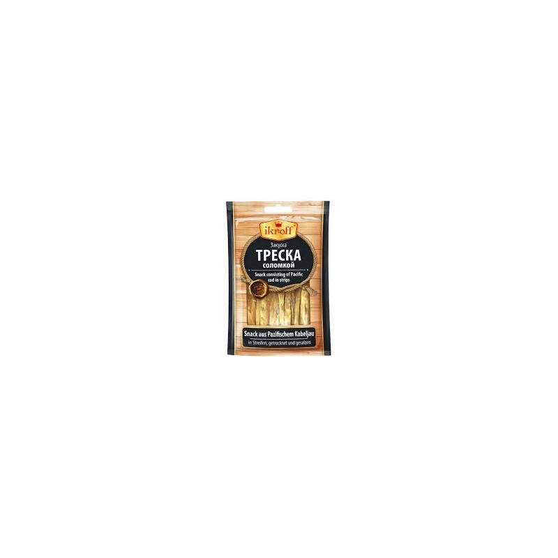 Snack à Base de Lanières de Morue du Pacifique, Séchées, Salées et Sucrées, 36g
