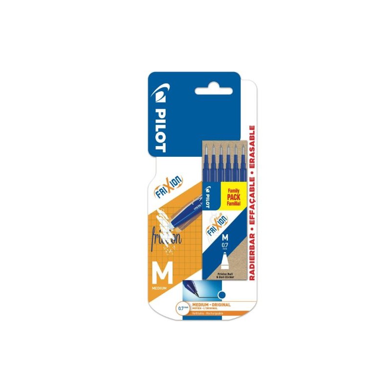Recharge bleu pour roller frixion effaçable pointe moyenne x6