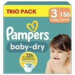 Couches baby dry taille 3 6-10kg x156