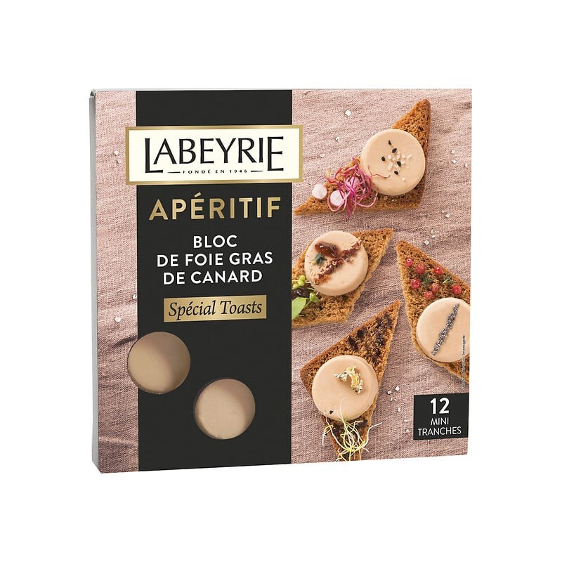 Bloc de foie gras de canard spécial toasts apéritif x12 90g