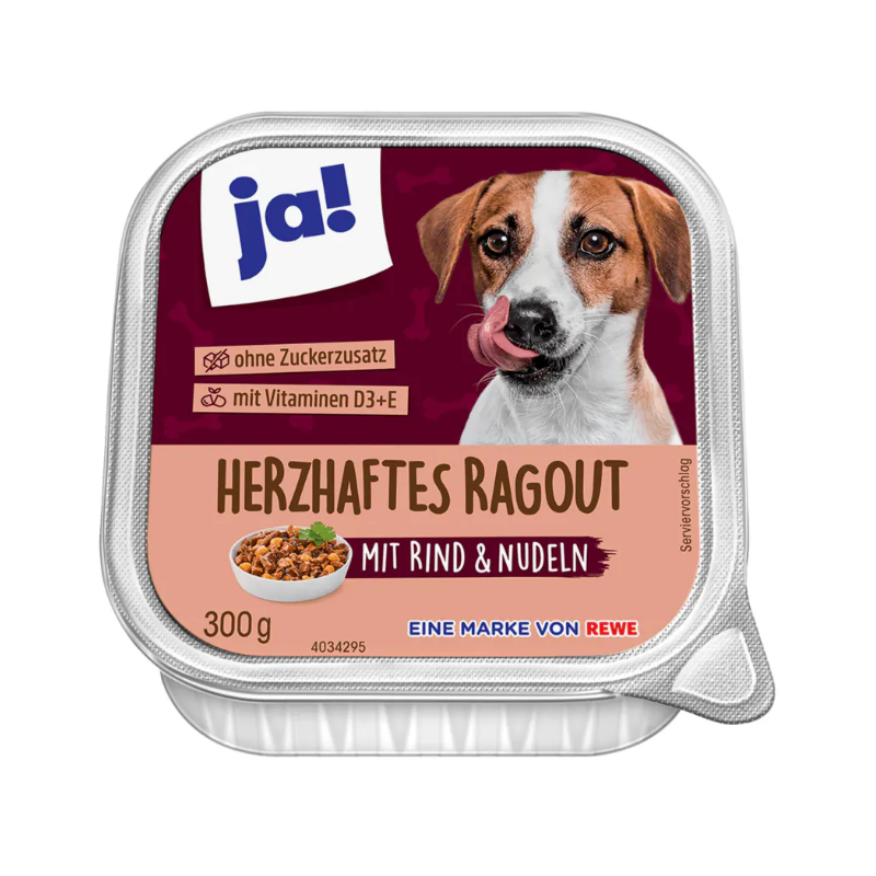 Patée ragout de boeuf et nouilles pour chien 300g