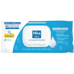 Lingettes ultra-douces à l'eau nettoyante x80