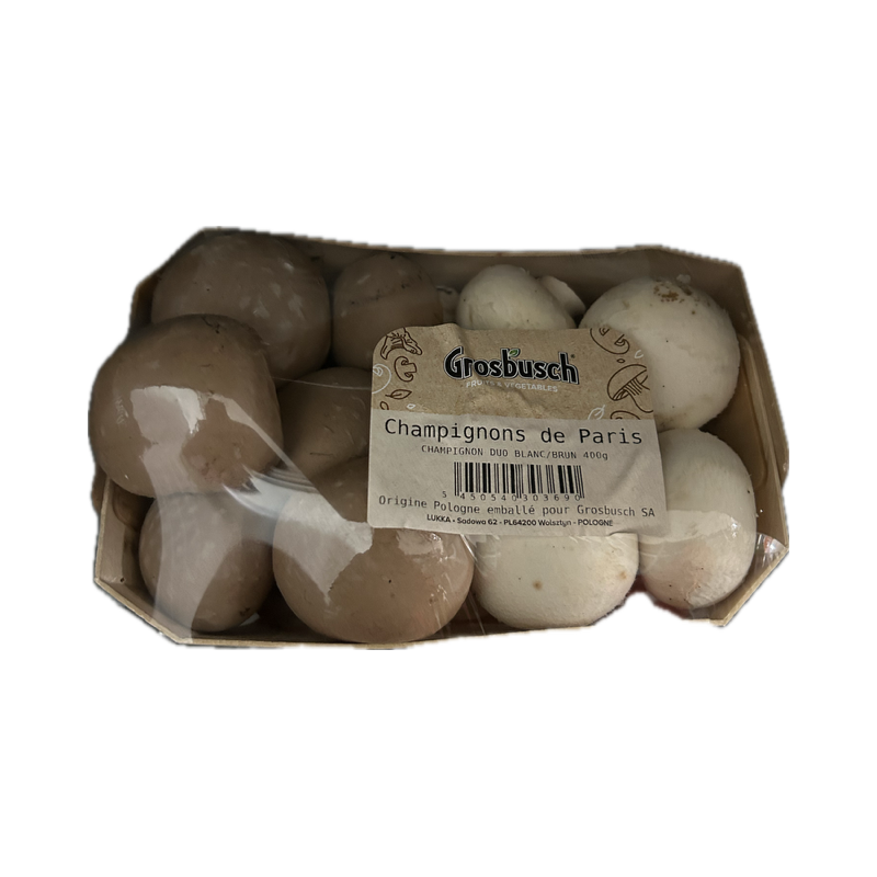 Champignon de Paris duo de blanc/brun 400g