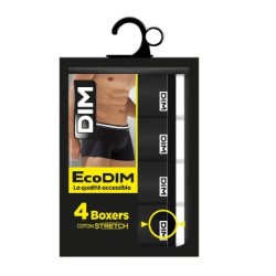 Boxer homme ecodim coton stretch taille 5 noir x4