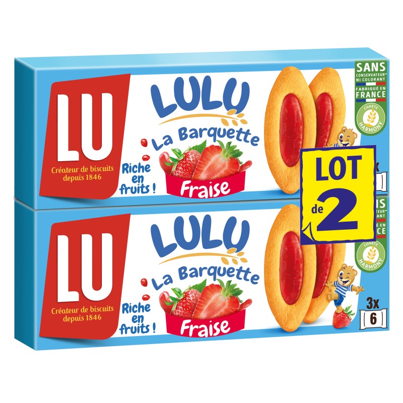 Biscuit à la fraise Lulu La Barquette 2x120g