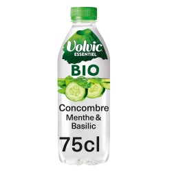 Essentiel Bio Eau Aromatisée Concombre Menthe Basilic 75cl