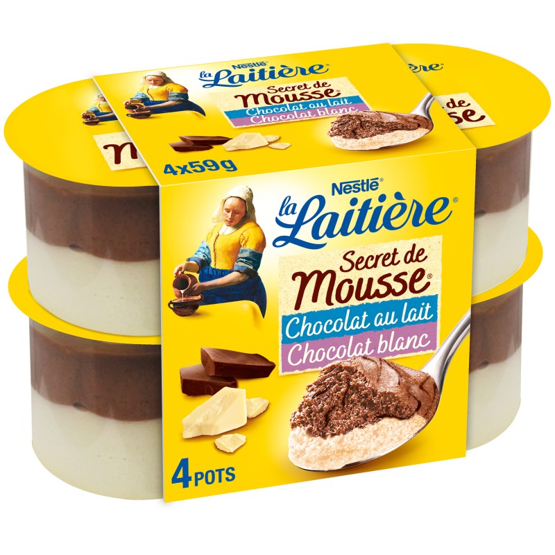 Secret de mousse chocolat blanc et lait 4x59g