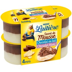 Secret de mousse chocolat blanc et lait 4x59g