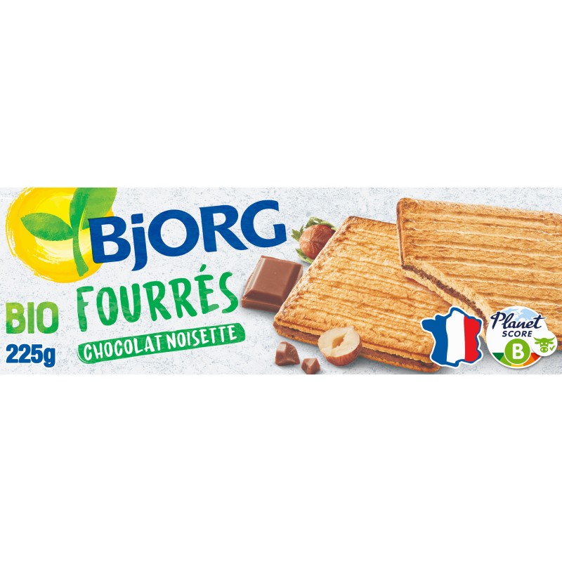 Bio Fourrés Chocolat Lait Noisettes x9 225g