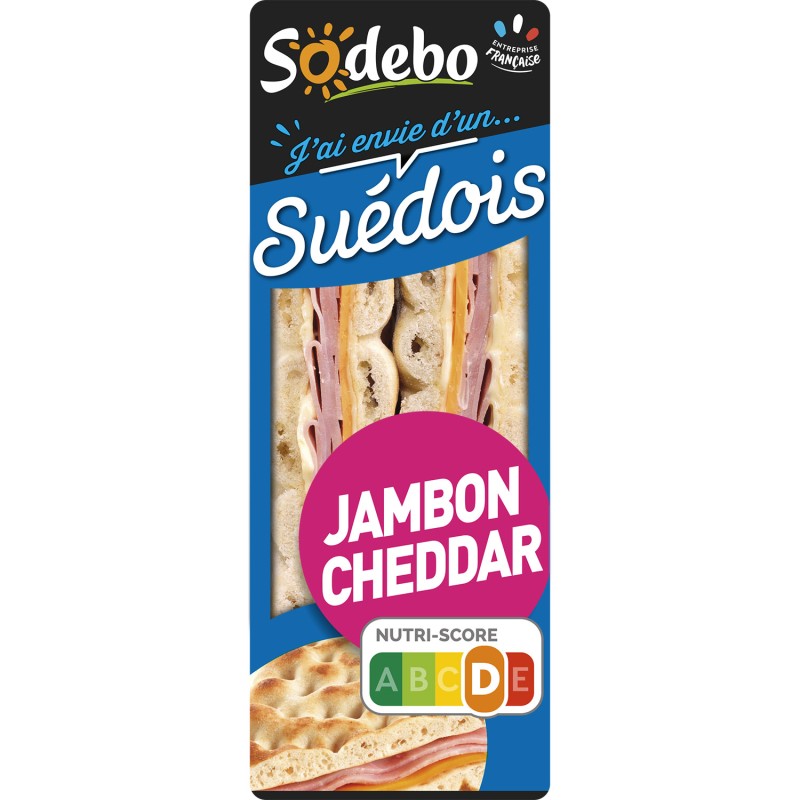 Sandwich pain suédois jambon cheddar fondu 135g
