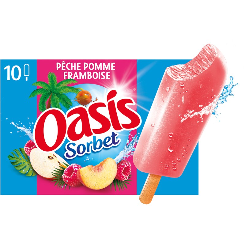 Sorbet Pêche Pomme Framboise x10 400g