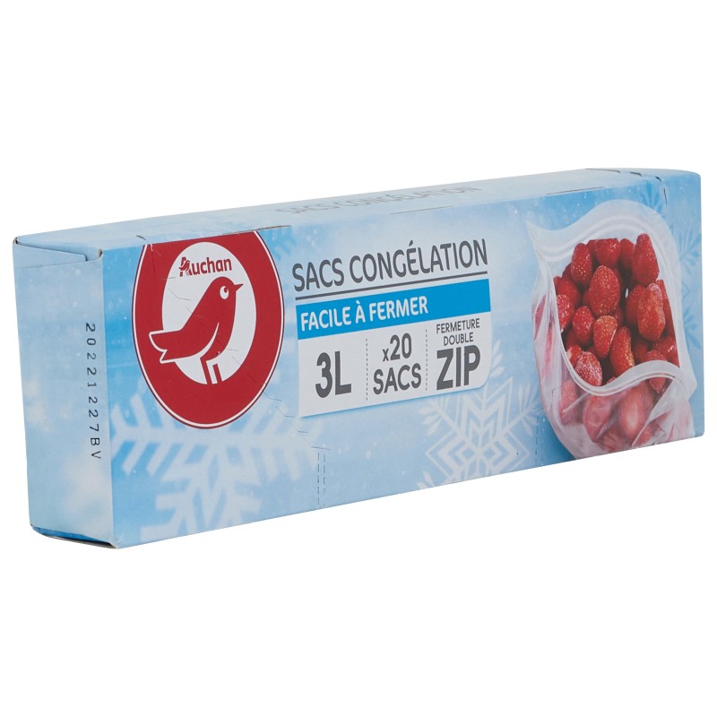 Sacs congélation avec zip 3l x20