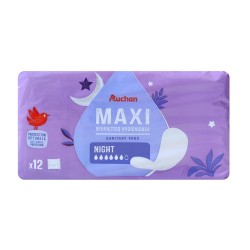 Serviettes hygiéniques nuit maxi x12
