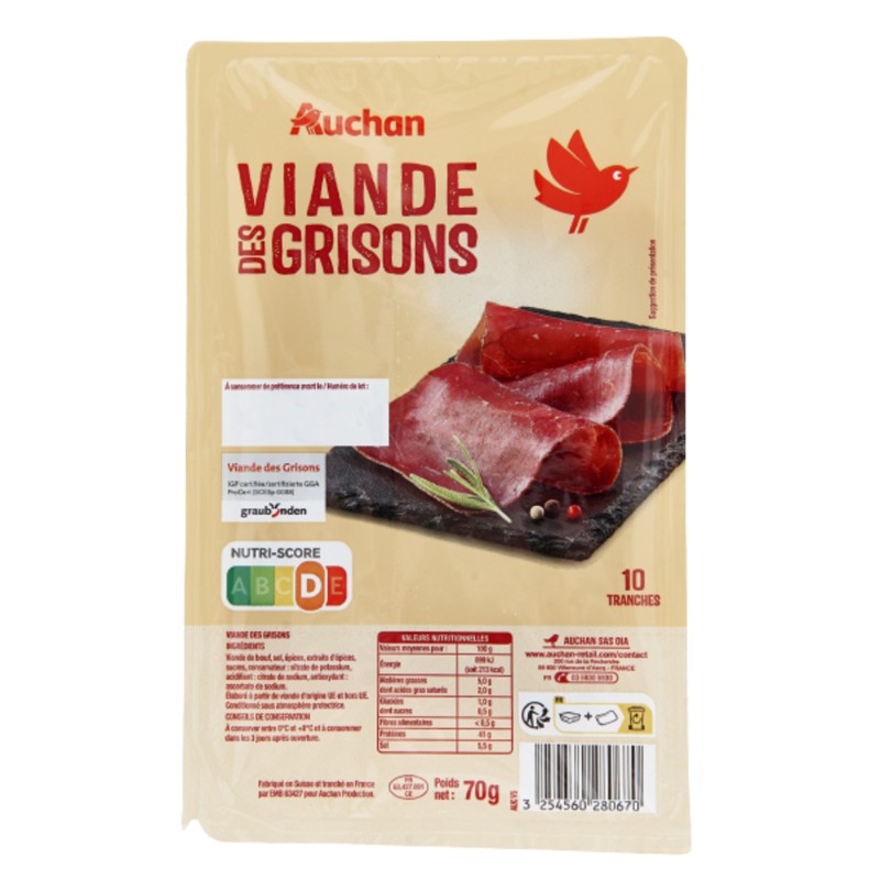 Viande de grison x10 70g