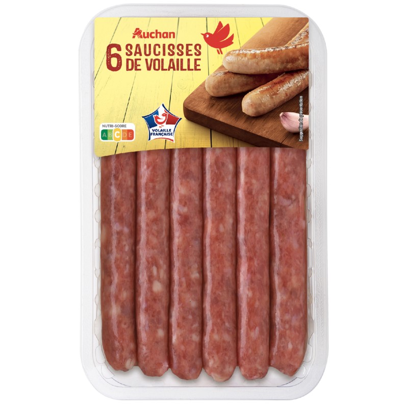 Saucisse de volaille nature 6x50g