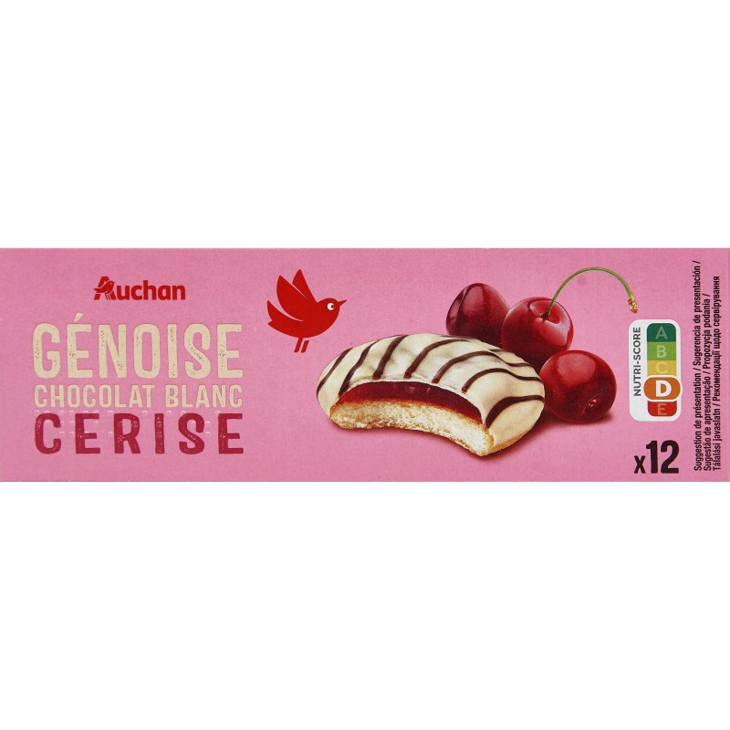 Génoise Chocolat Blanc Cerise x12 150g