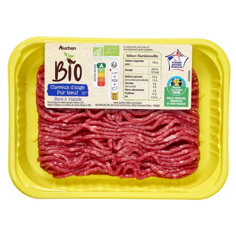 CULTIVONS LE BON Viande hachée pur boeuf 5%MG 350g