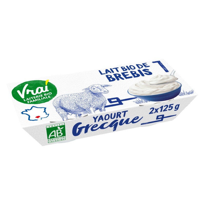 Bio Yaourt à la grecque au lait de brebis 2x125g