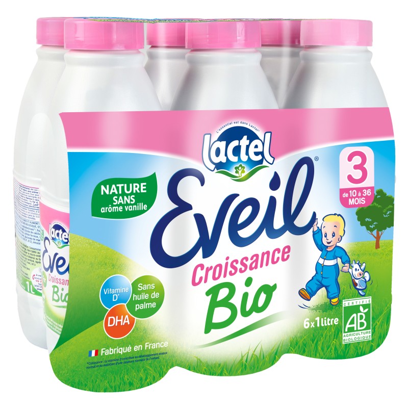 Bio Eveil Lait de Croissance Nature dès 10 mois 6x1l