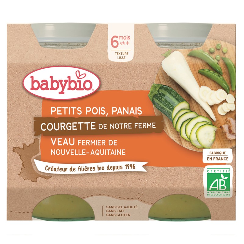 Petits Pois Panais Courgette Veau dès 6 mois 2x200g